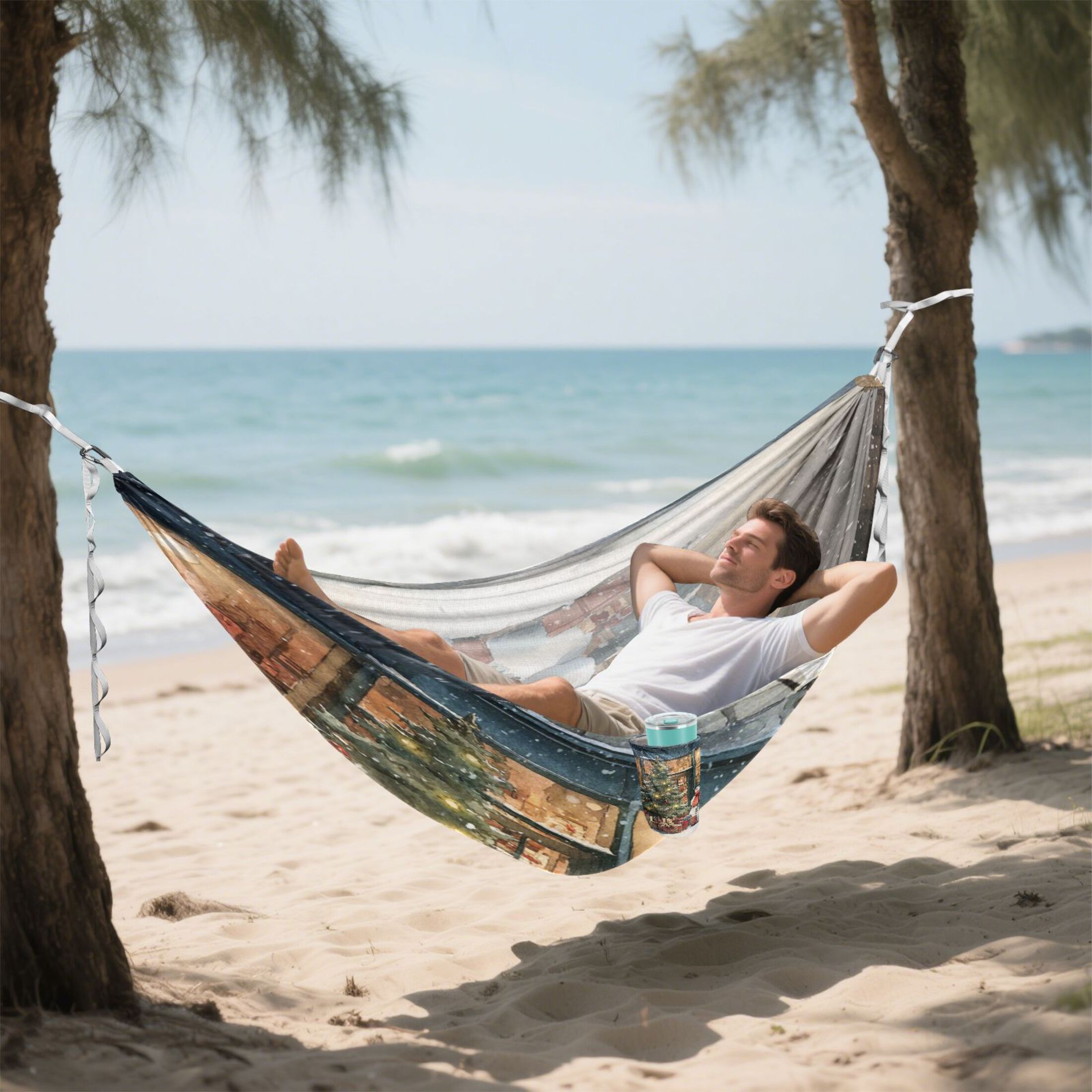 Hammock Camping Hammock Nylon Portable Hammock Travel Camping Hammock Christmas Street Scene