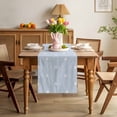 thumbnail image 3 of Easter Rabbits Table Runner 48 Inches Long for Kitchen Dining, Cartoon Bunny Eggs Animal Blue Dresser Scarf Farmhouse, Dining Table Decorations for Wedding/Parties, 13 x 48 In, 3 of 8