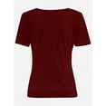 thumbnail image 5 of Long Sleeve Shirts for Women Basic Casual V Neck Tops Ribbed Slim Fitted Blouse, 5 of 5