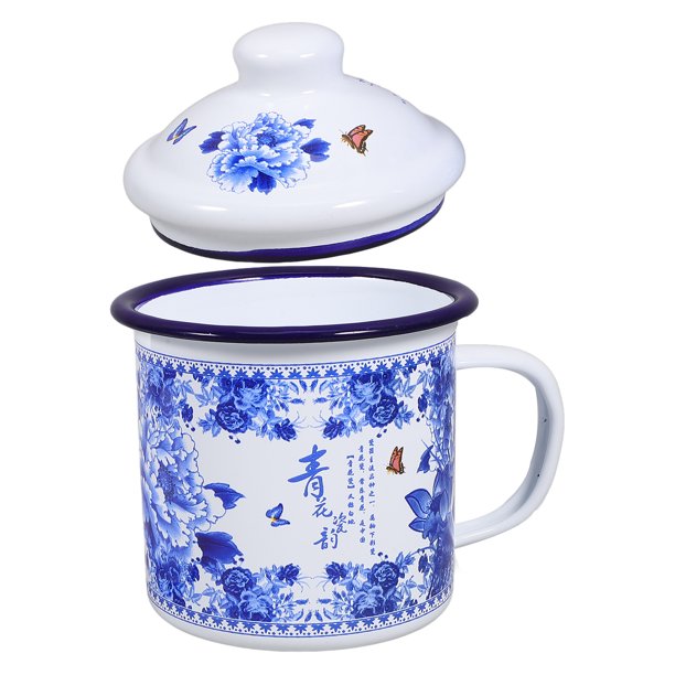 Taza de té, taza de agua para el hogar, taza para beber, taza de té esmaltada, taza de café con tapa
