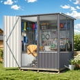 thumbnail image 6 of AECOJOY 5 x 5 ft Outdoor Metal Storage Shed with Lockable Door and Ventilated Mesh for Backyard & Patio Use in Dark Grey, 6 of 11