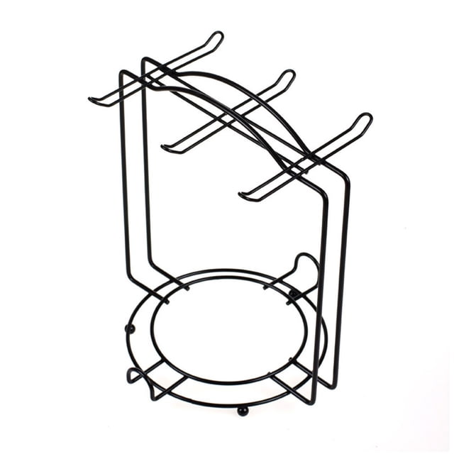 stanreset Coffee Cup Holder Portable Anti-rust Simple Style Anti-corrosive 6 Hooks Household Teahouse Mug Plate Stand Base Accessories