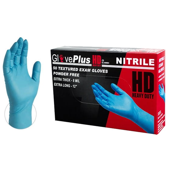 Gloveworks Nitrile, Latex Free, Powder Free, Medical Disposable Gloves, X-Large, Blue, 50/Box