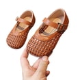thumbnail image 2 of Gyujnb Toddler Girls Breathable Woven Mary Jane Shoes with Adjustable Buckle, Flat Heel Casual Footwear for Summer Wear (Girls),2-2.5 Years, 2 of 7