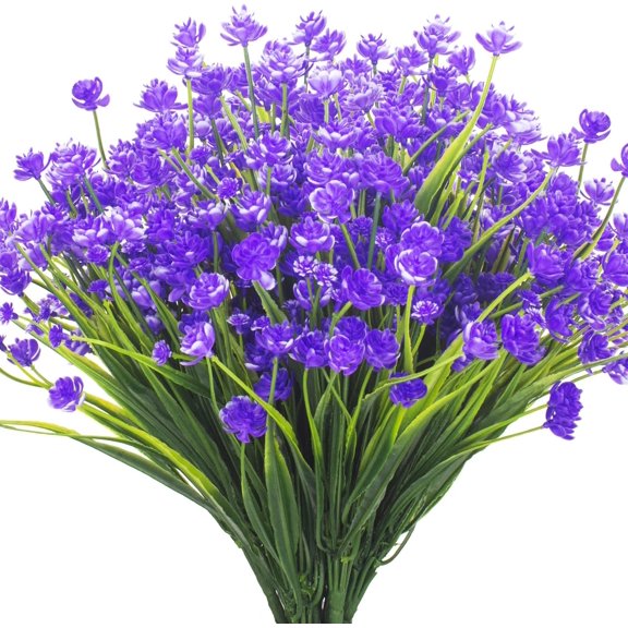 8 Bundles Artificial Outdoors Flowers (White-Daffodil)