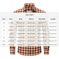 thumbnail image 2 of Fnnxeal Mens Button Down Shirt, Casual Plaid Long Sleeve Long Sleeve Collared Orange Button Up Shirt for Men Size XS, 2 of 4