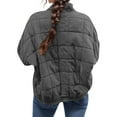 thumbnail image 6 of Women's Quilted Lightweight Jackets Casual Zip up Puffer Coats Warm Winter Oversized Outerwear with Pockets New Light Weight Jackets Womens Plus Size Dark Gray XXL, 6 of 8