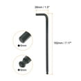 thumbnail image 2 of Uxcell Ball End Hex Key Wrench 6mm L-Shape Extra Long Arm Hexagon Metric Wrenches Repairing Tool Black, 2 of 8
