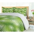 thumbnail image 5 of Ambesonne Abstract Duvet Cover Set, Circular Rounded Eco, 2-Calking, Hunter Green White, 5 of 7