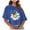 New2/Blue, variant on Otvok Fashion Women Summer Printing Round-Neck T-Shirt Short Sleeve Casual Blouse