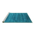 thumbnail image 2 of Ahgly Company Machine Washable Indoor Rectangle Oriental Turquoise Blue Industrial Area Rugs, 2' x 4', 2 of 4