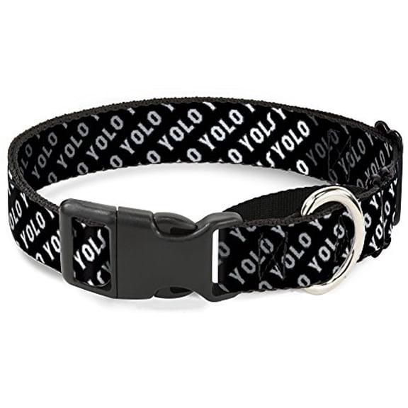 buckle-down yolo diagonal black gray white martingale dog collar