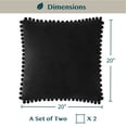thumbnail image 6 of PAVILIA Black Throw Pillow Covers with Pom Pom 20x20 Set of 2, Decorative Pillow Cases for Bedroom Aesthetic, Small Throw Pillows Set for Bed, Velvet Euro Plush Cushion Covers for Sofa Couch, 6 of 7