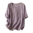 thumbnail image 1 of Pisexur Hauts pour Femmes T-Shirts Décontractés à Manches Courtes Col Rond Été Ample Blouse, 1 of 8