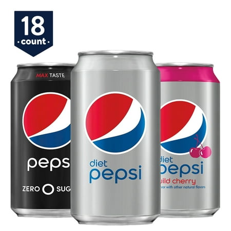 Pepsi Zero Calorie Variety Pack, Diet Pepsi/Diet Wild Cherry/Pepsi Zero ...