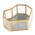 thumbnail image 4 of thinsony Nordic Style Glass Storage Box Gold Display Organizer Decorative Box Tray Jewelry Cosmetics Display Box, 4 of 9