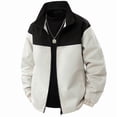 thumbnail image 6 of Ecqkame Men's Outdoor Jackets Waterproof Windproof Stand Collar Jacket Zip-Up Hiking Comfortable Casual Coat White M, 6 of 7