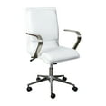 thumbnail image 2 of Merrick Lane Mid-Back Home Office Chair with Armrests, Height Adjustable Swivel Seat and Five Star Chrome Base, White Faux Leather, 2 of 12