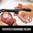 thumbnail image 5 of GORILLA GRIP Vegetable Peeler, Stainless Steel, Includes Blade Cover, Peels Potatoes Apples, Black, 5 of 10