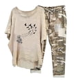 thumbnail image 1 of Hauts à Manches Courtes pour Femmes Ensemble Chemise + Pantalon Imprimé Col Rond Manches Courtes pour Femmes, 1 of 6