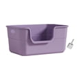 thumbnail image 1 of Caja de arena para gatos, fácil de transportar, suministros para mascotas con asas huecas, fácil de limpiar, para gatos domésticos púrpura, 1 of 8