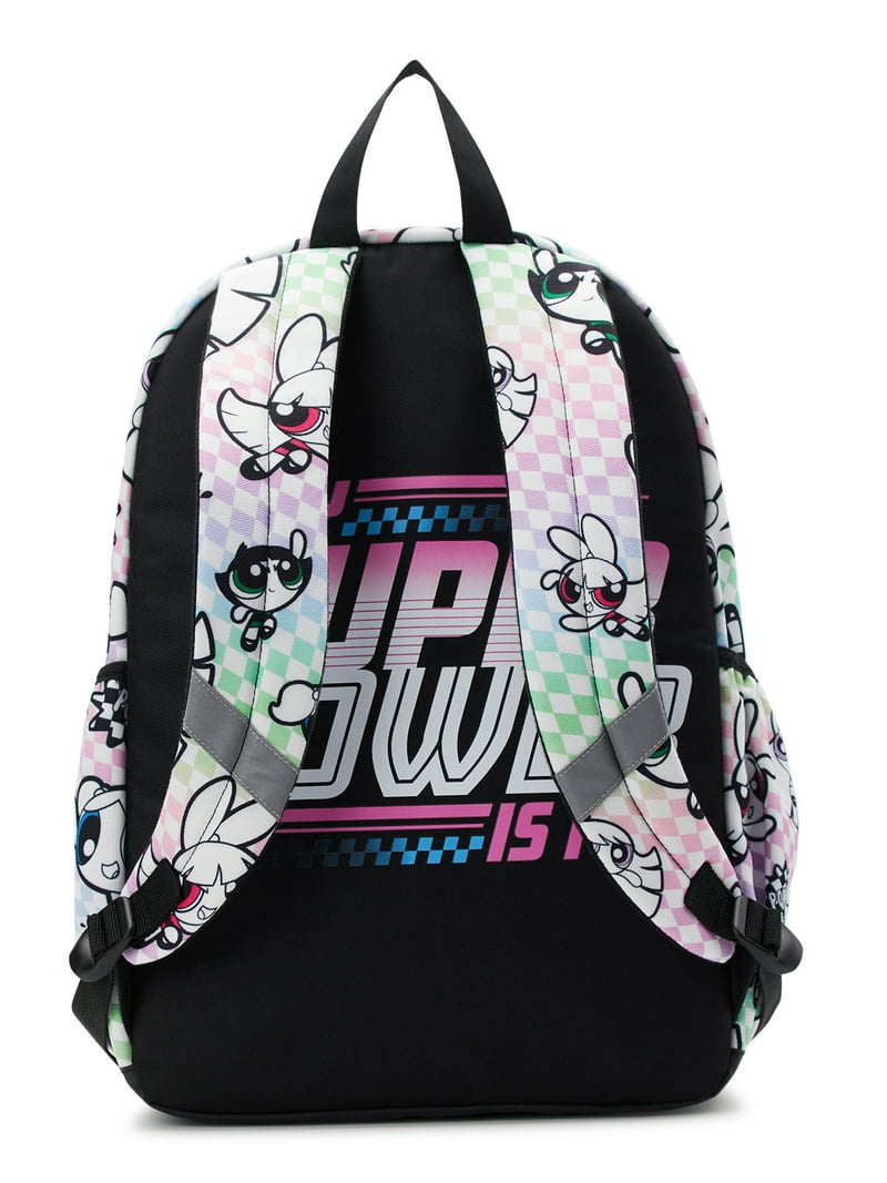 Justice The Powerpuff Girls 17" DIY Checkered Laptop Backpack with Marker Set and Pouch, White Multi-Color Justice The Powerpuff Girls 17" DIY Checkered Laptop Backpack with Marker Set and Pouch, White Multi-Color