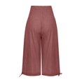 thumbnail image 3 of leijia Plus Size Women's Linen Capris Pants High Waisted Drawstring Casual Cropped Pants Lightweight Summer Lounge Pants, 3 of 6