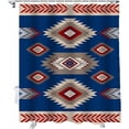 thumbnail image 3 of Aztec Southwest Shower Curtain, Ethnic Style Design Geometric Shower Curtain Set with Hooks, Spring Summer Waterproof Fabric Shower Curtains for Bathroom Decor, 72x72 Inch Bath Curtain, 3 of 6