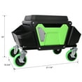 thumbnail image 7 of Heavy Duty Rolling Mechanic Stool with 330 LBS Capacity, Removable Trays and Drawer, Soft Cushion for Auto Repair Shop - Green, 7 of 7