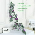 thumbnail image 1 of Mucalis 1 Pack Purple Artificial Flowers Garland 7.2FT Rose Vines Fake Plants Hanging Floral Vine for Wedding Party Decorations Home Decor, 1 of 6