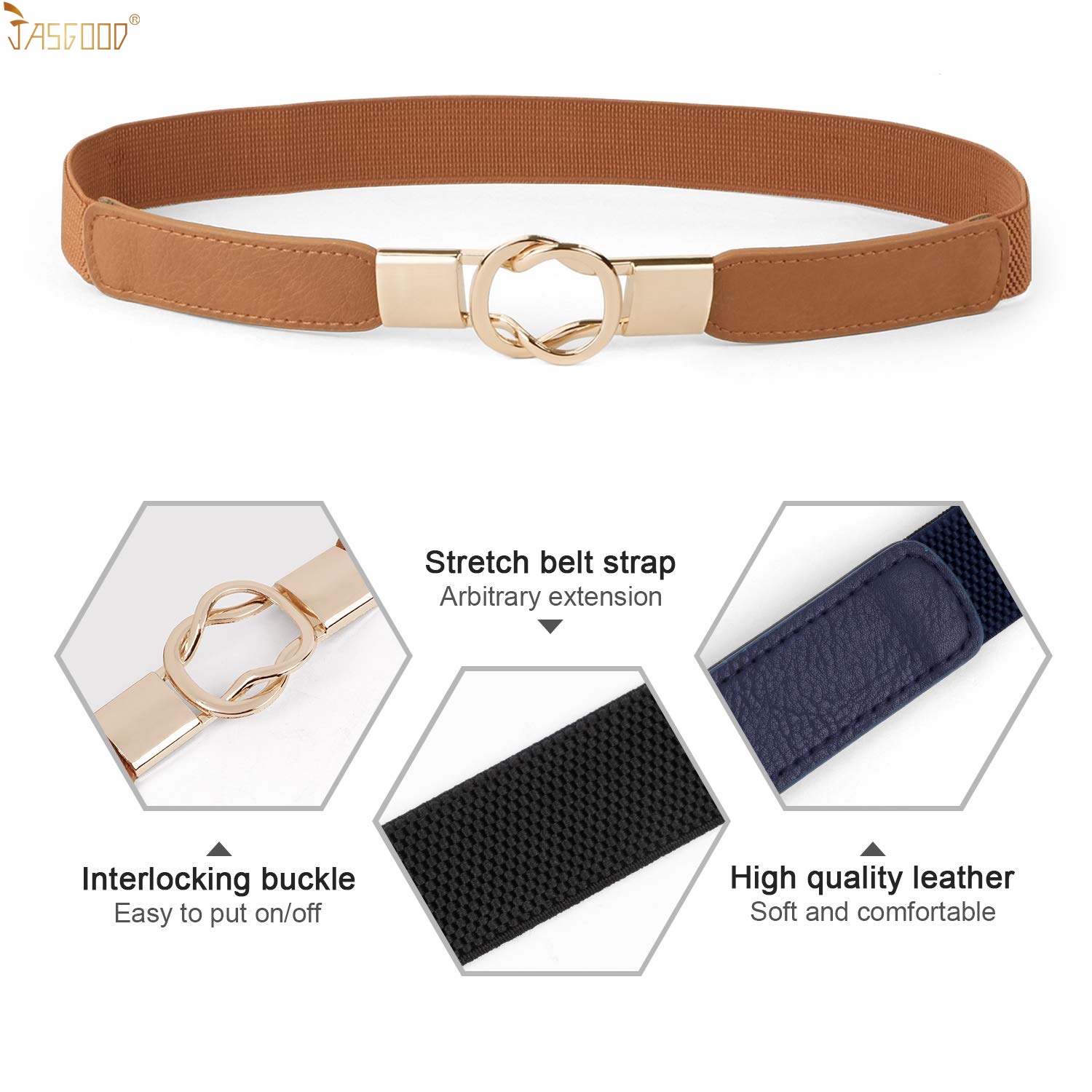 JASGOOD Women's Skinny Belt Set of 4 photo 7