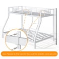 thumbnail image 5 of UIOWIO Bunk Bed Twin over Full Bunk Beds with Ladder,Heavy Duty Metal Bunk Bed Frame with Wall Fastener Screws,Twin Full Size Bed Bunk Bed with Full-Length Guardrail for Adults,White, 5 of 8