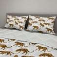 thumbnail image 2 of Jaguar Comforter & Sham Bedding Set, Watercolor Style Composition of Exotic Animals Hand Drawn Design, 3 pcs Duvet Set Microfiber Filling Quilt, 5 Sizes, Pale Brown and Brown, by Ambesonne, 2 of 4