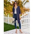 thumbnail image 4 of Ekouaer Zipper Robes for Women 3/4 Sleeves Lightweight House Coat Zip Up Bathrobe Soft Nightgown with Pockets, 4 of 6