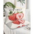 thumbnail image 2 of Strawberry Pillow Covers Standard Size 2 Pack, Red Summer Fruits Green Botanical Soft Bed Throw Pillowcases Breathable Cooling Long Lumbar Body Pillow Sham Cover for Bed Sofa 20''x26'', 2 of 7