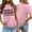 Pink, variant on Vetement Femme ete 2025 Women's Fashion Print Top Loose Crew Neck T Shirt Long Sleeve Women Running Hiking Shirts Women Athletic Shirt Tops Loose Womens Workout Tops Short Sleeve Womens Tee S