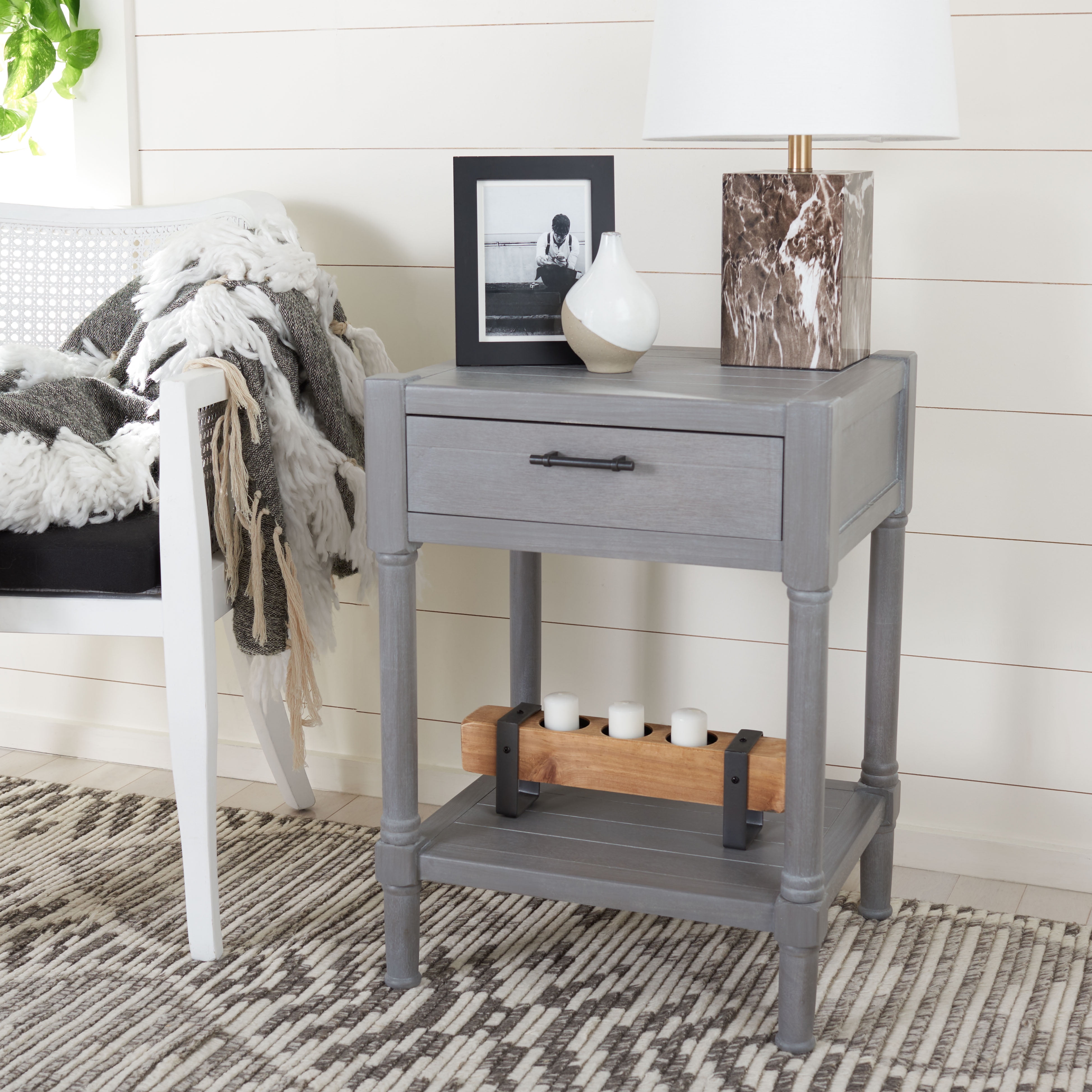 Safavieh Filbert Accent Table with Drawer, Gray