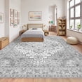 thumbnail image 5 of Janvonne 7'x10' Bohemian Grey Area Rug, Boho Chic Distressed Oriental Carpet, Washable Non-Slip Vintage Floral Rug for Living Room Bedroom, 5 of 8