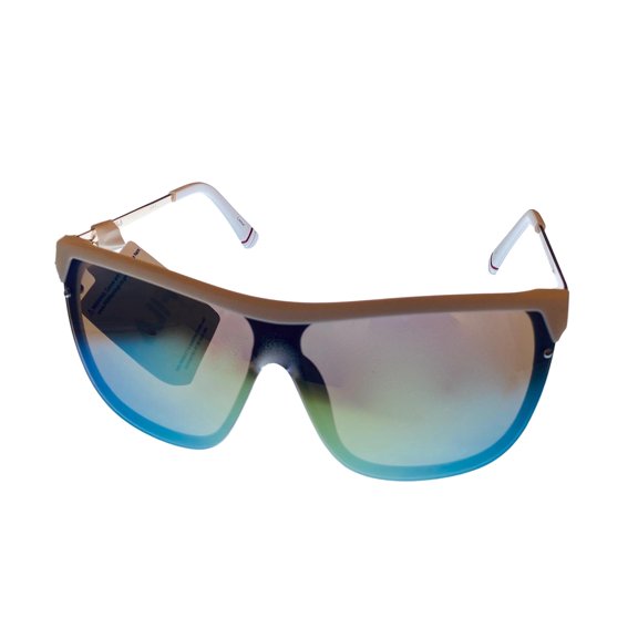 Fila Mens White Gold Plastic Shield  Sunglass , Gold Flash Lens SF9343 6VCA