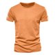 thumbnail image 3 of Camiseta de Color Sólido para Hombres, Cuello Redondo de Manga Corta de Verano para Gimnasio Y Desgaste Casual, Camiseta Atlética Transpirable Ligera, 3 of 6
