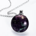 thumbnail image 2 of Halloween Cemetery Elegant Glass Circular Pendant Necklace for Women - Fashion Jewelry for Women's Necklaces, 2 of 5