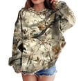 thumbnail image 2 of Xudanell Camo Hoodies For Teen Girls Oversized Long Sleeve Sweatshirt Hooded Cute Y2K Hoodie Teen Outfits 2-14 Years Gold,Size 4-5 Years, 2 of 7