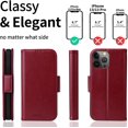 thumbnail image 3 of navor Detachable Magnetic Wallet Case Compatible with iPhone 13 Pro Max [6.7 inch] [Folio], RFID Protection Kickstand -Maroon, 3 of 7