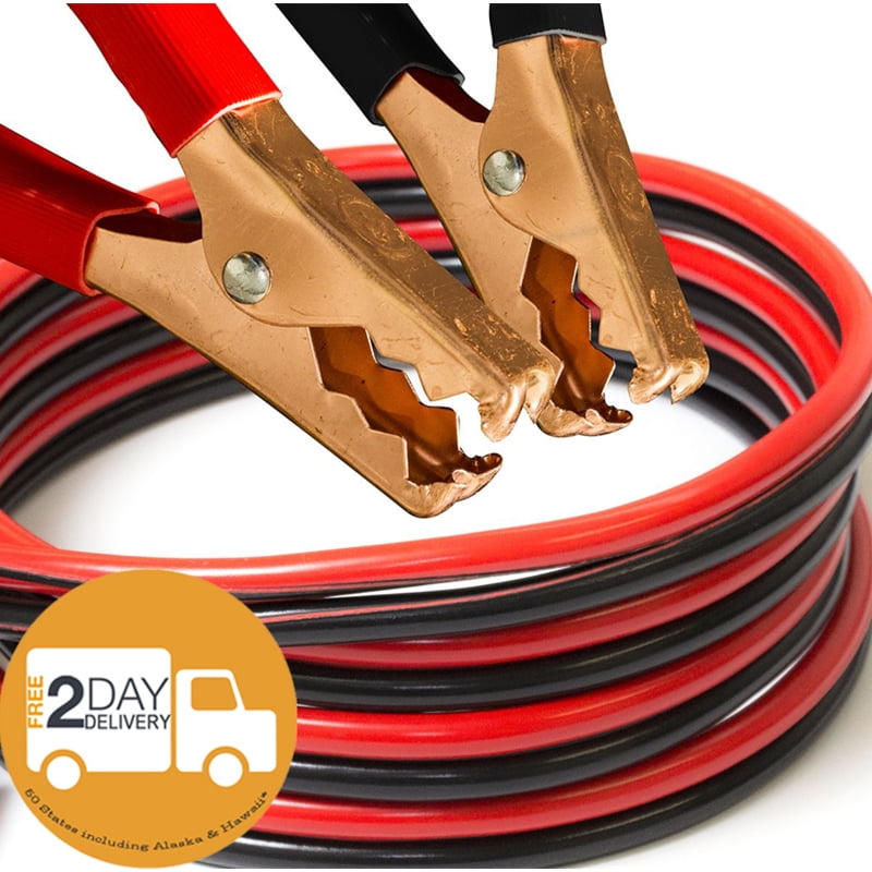 Premium 2.5m 8.2 Feet Car Booster Cable Wire Emergency Battery Jumper Heavy Duty 