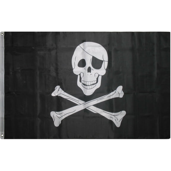 3x5 Jolly Roger Patch 200D Nylon Pirate Flag (Indoor/Outdoor)