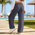 thumbnail image 6 of Girls Cotton Linen Capri Pants Summer Drawstring Wide Leg Pants with Pockets Holiday Boho Beach Palazzo Pants for Kid Boys, 6 of 7