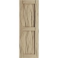 thumbnail image 2 of Ekena Millwork 12"W x 60"H Rustic Two Equal Panel Flat Panel Riverwood Faux Wood Shutters (Per Pair), Primed Tan, 2 of 11