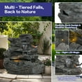 thumbnail image 2 of Outdoor Water Fountains 4-Tiered Concrete Rock Waterfall Fountain, 20.8"H – Outdoor Garden Decor with LED Lights, Weather-Resistant, Soothing Water Sound Ambiance,Tiered Outdoor Water Fountain, 2 of 12