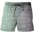 thumbnail image 1 of 2024 Été Short Homme Formule Mathématique Imprimée 3D Maillot de Bain Décontracté Séchage Rapide Élastique Short de Plage Homme, 1 of 5