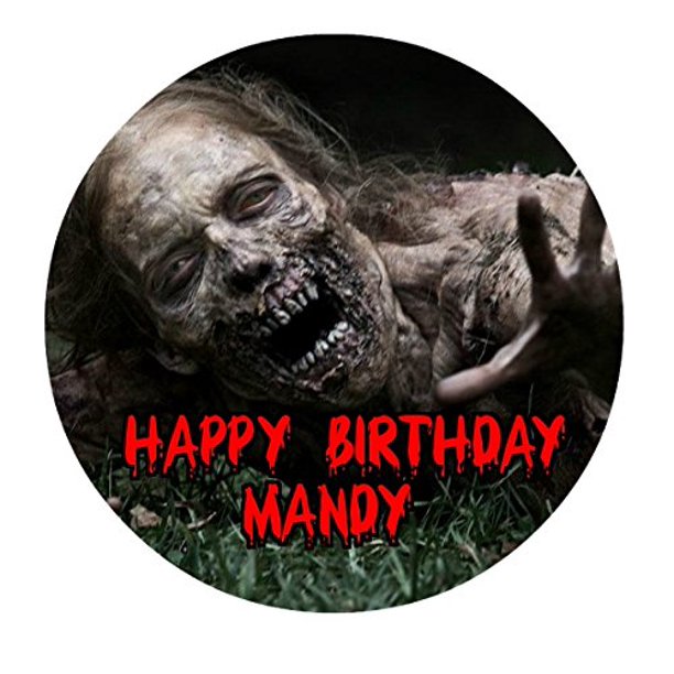 The Walking Dead Zombie Twd Edible Image Photo Cake Topper Sheet Personalized Custom Customized Birthday Party 8 Inches Round Walmart Com